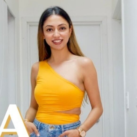 NWT ZARA | Cutout Bodysuit Top Mustard Yellow Sz SMALL - Picture 1 of 9